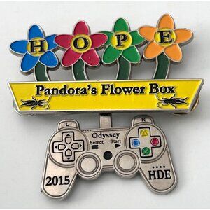 Odyssey of the Mind Playstation Flower Box Teeter Lapel Pin